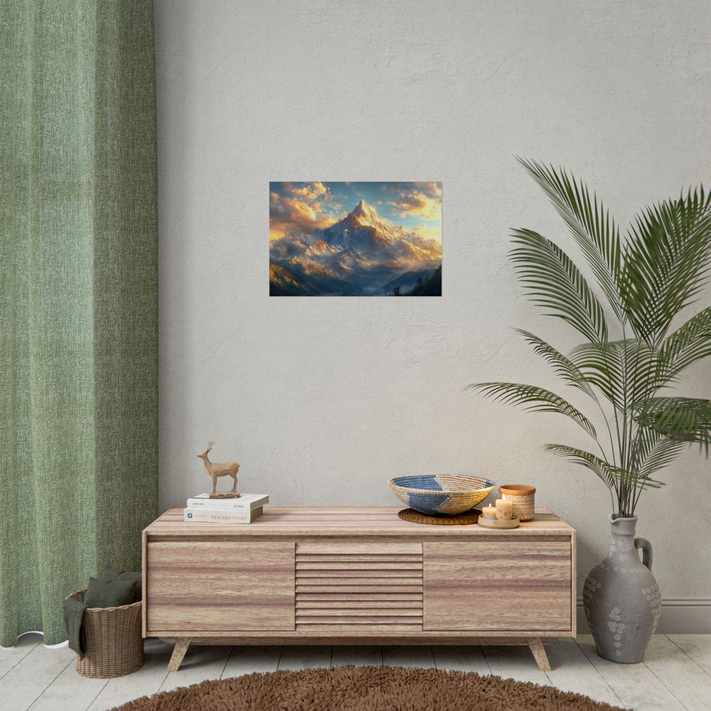 Majestic Glory Beautiful Mountain View - Premium Art Print
