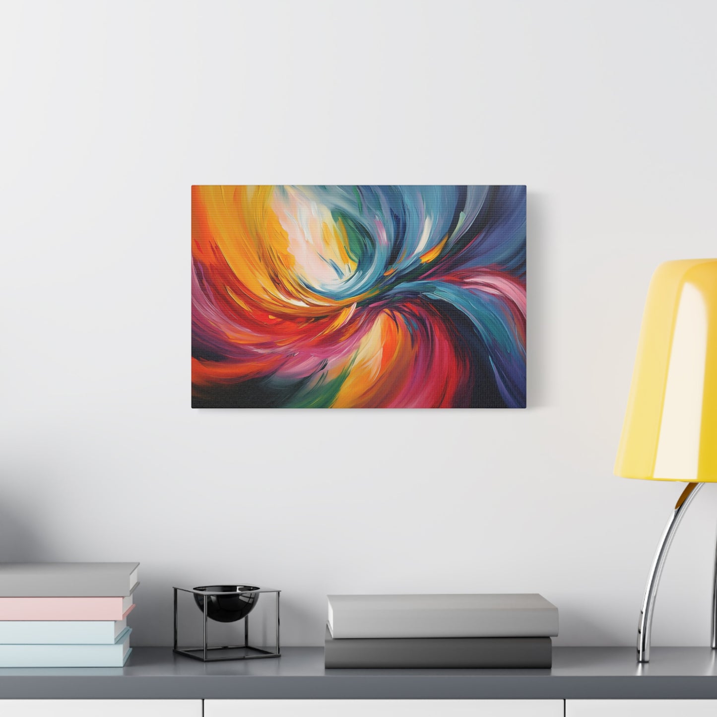Abstract Colorful Paint Swirls - Canvas