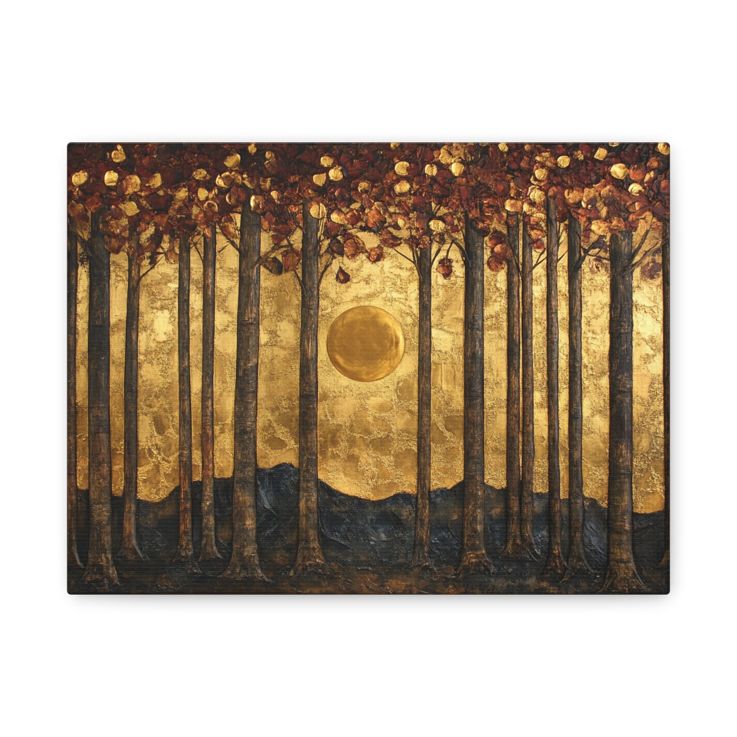 Gold Leaf Forest Sun - Canvas