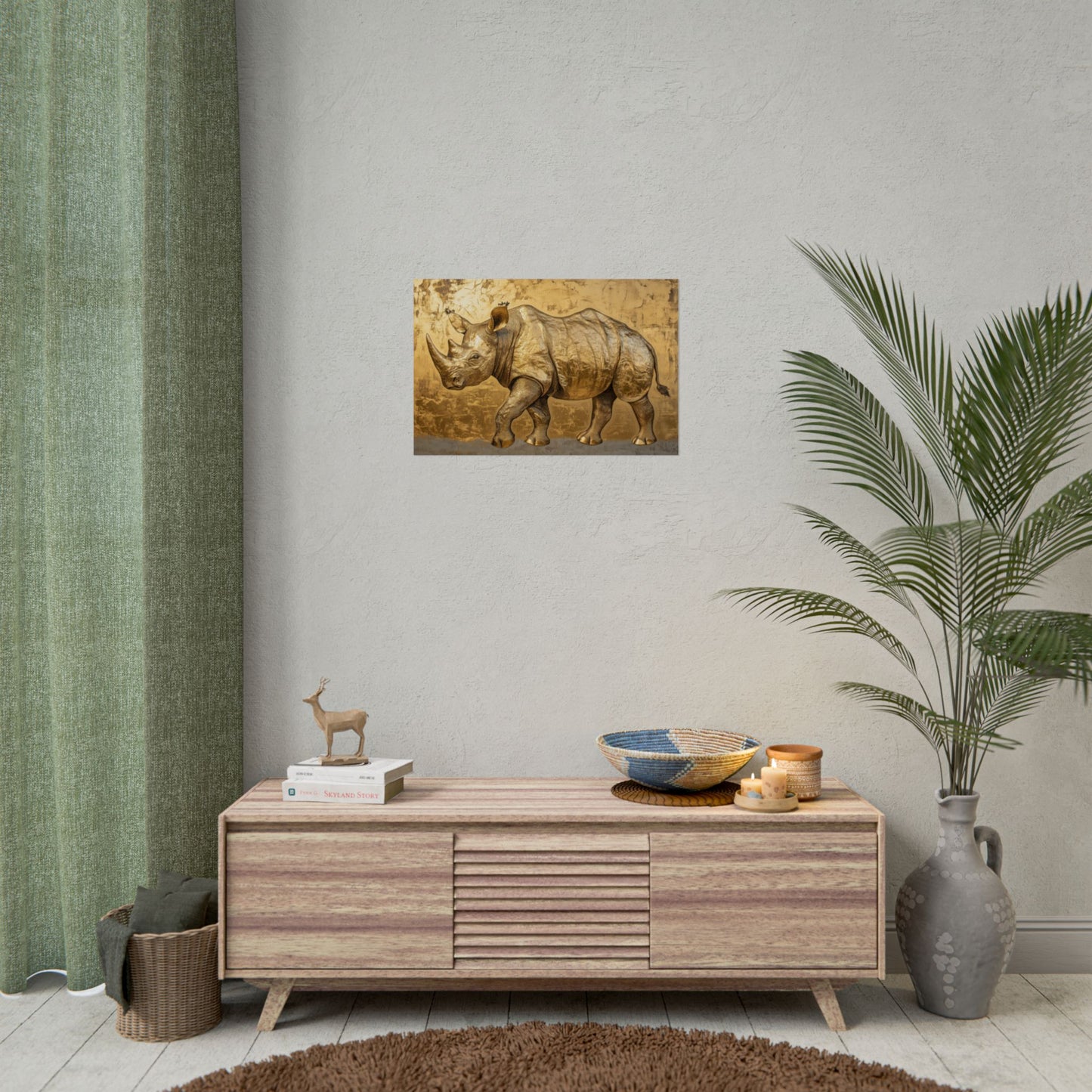Gold Leaf Rhino - Premium Art Print
