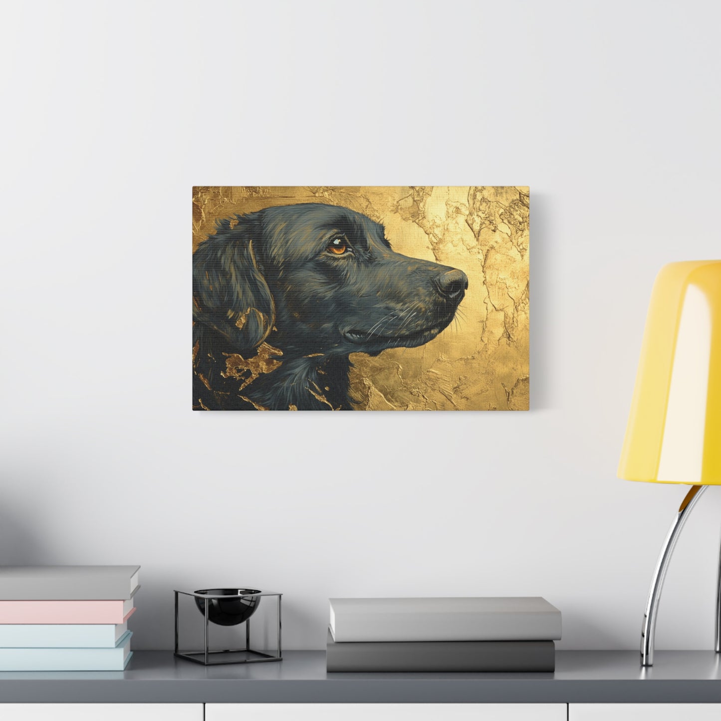 Gold Leaf Black Labrador - Canvas