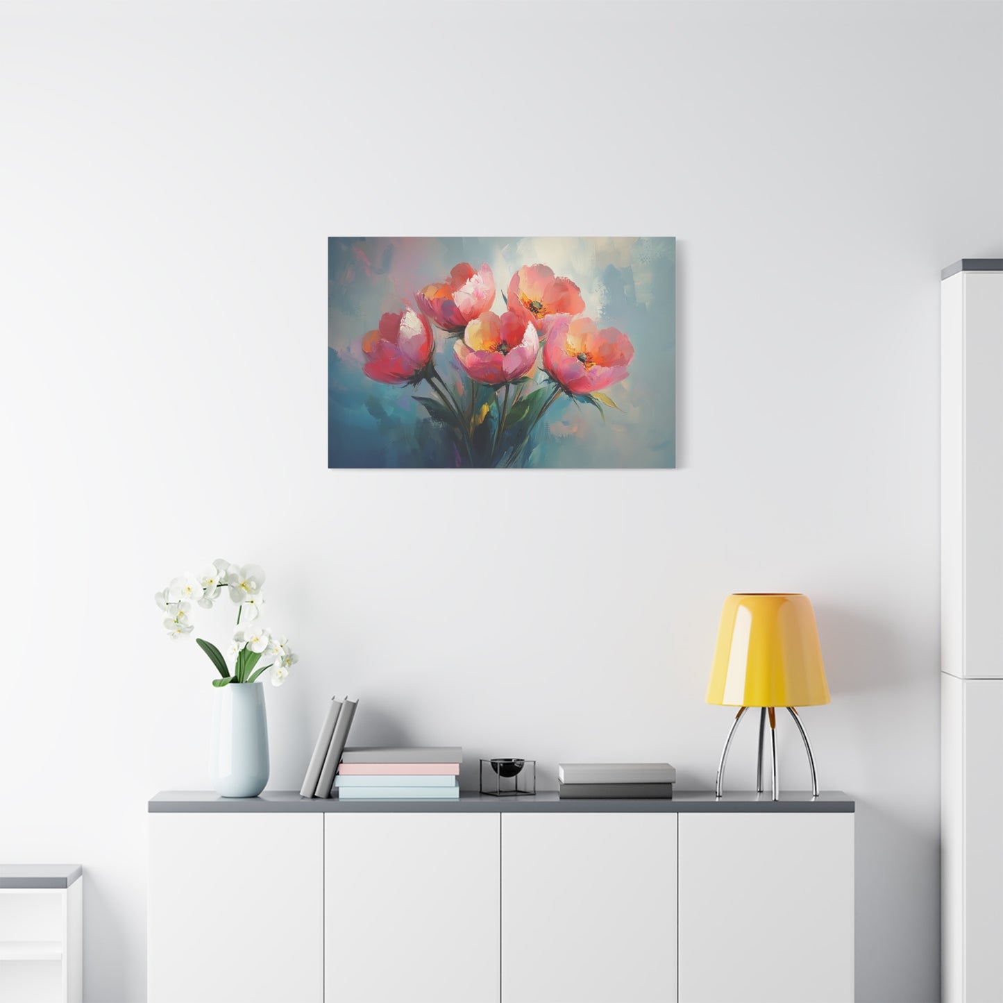 Pink Abstract Flowers - Canvas
