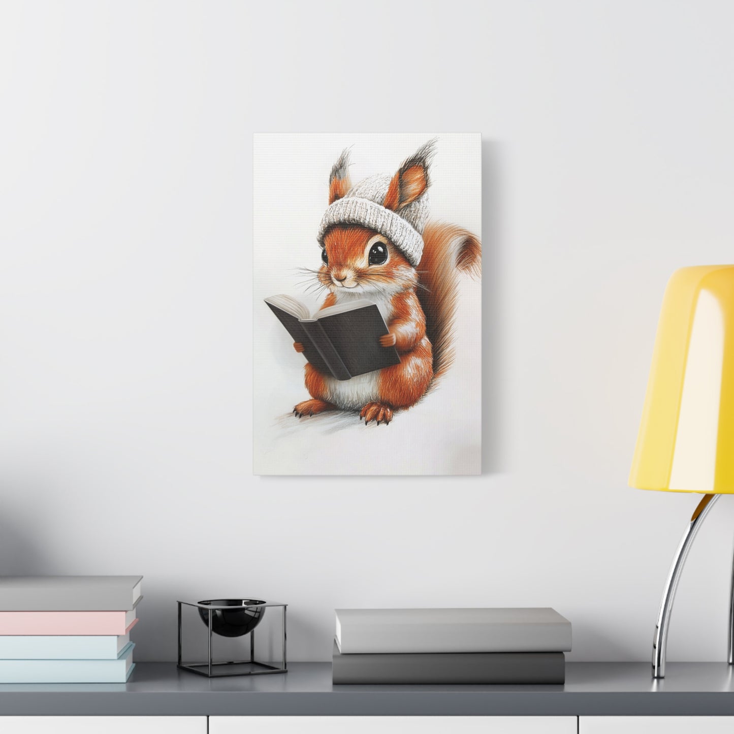 Intelligent Squirrel Reading A Book - Canvas