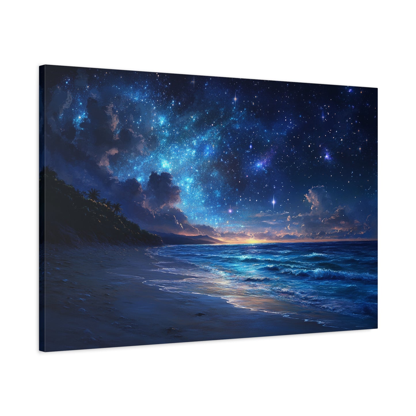 Ethereal Nighttime Oceanic Sky - Canvas