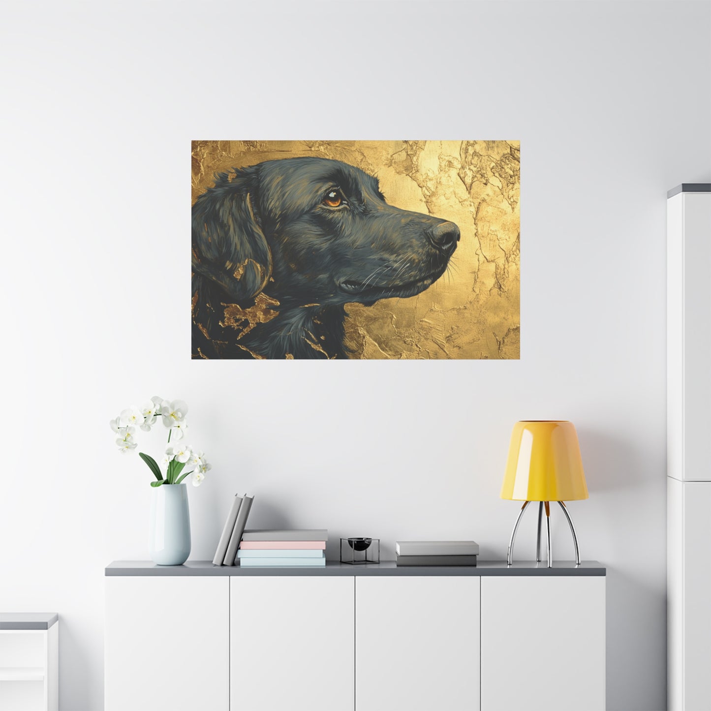 Gold Leaf Black Labrador - Canvas