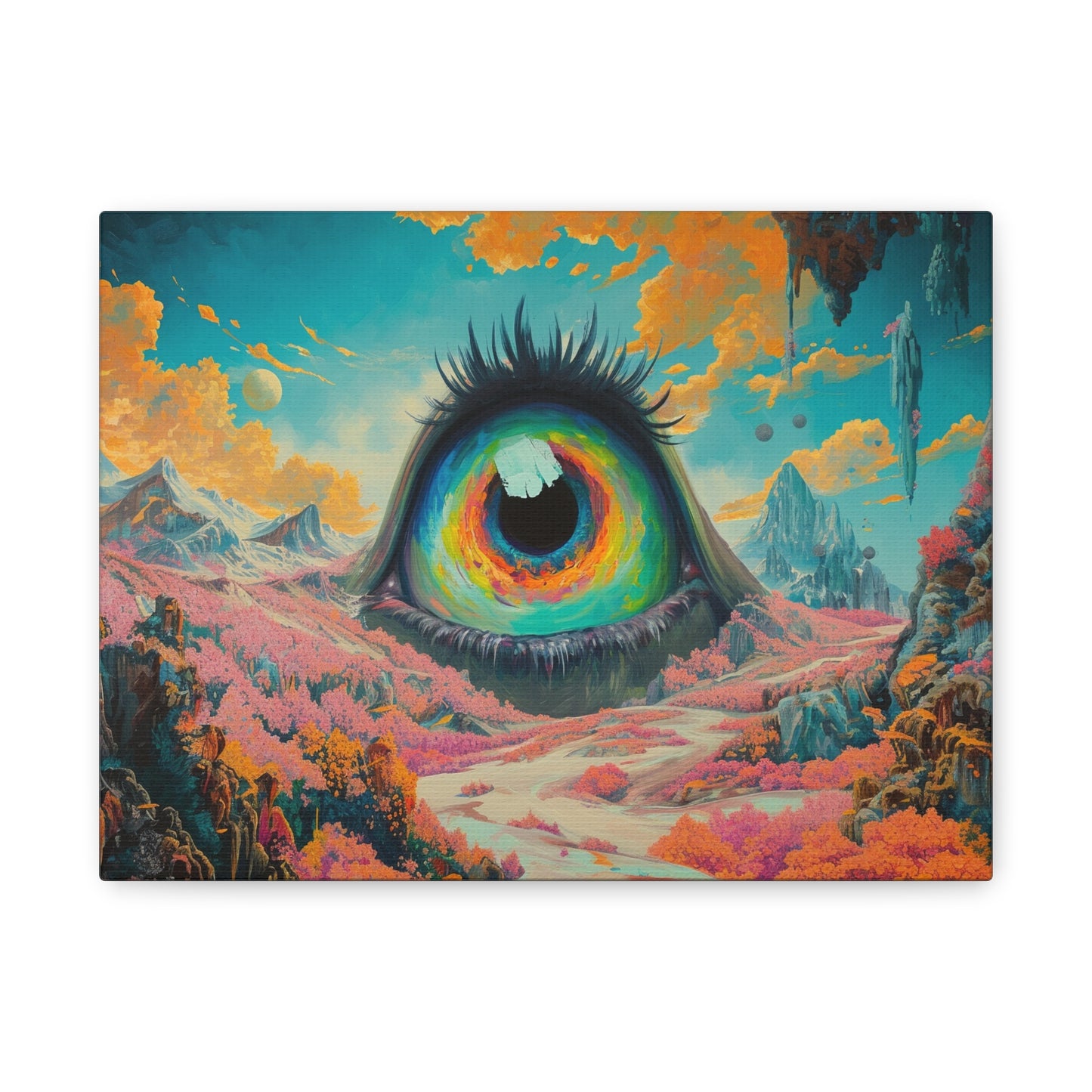 Psychedelic Eye Trippy Landscape Art - Canvas
