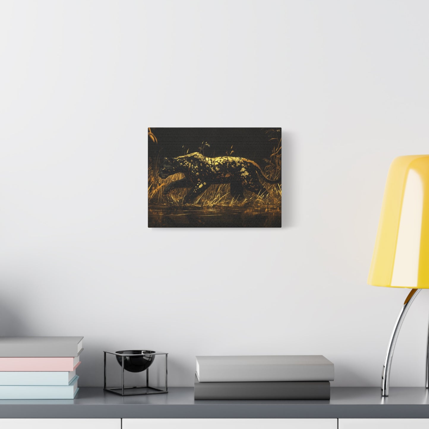 Gold Leaf Black Panther Animal Art - Canvas