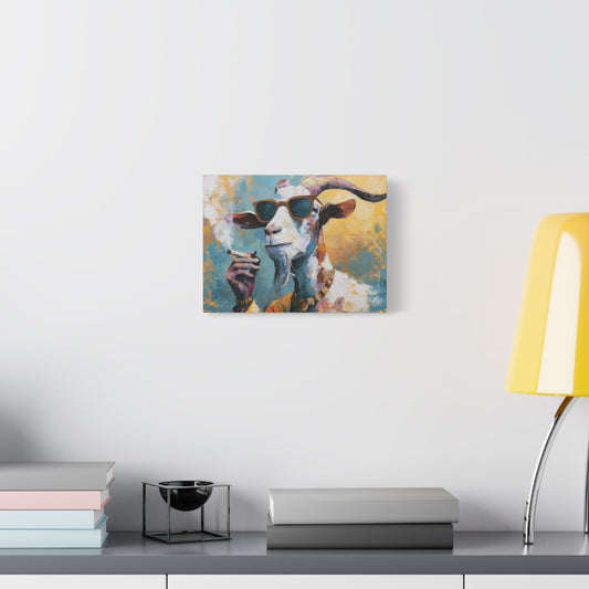 Gangster Goat Canvas Art - Cool Animal Wall Decor