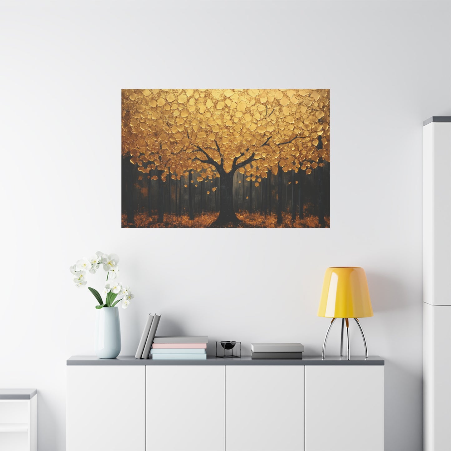 Gold Leaf Golden Forest Tree- Canvas