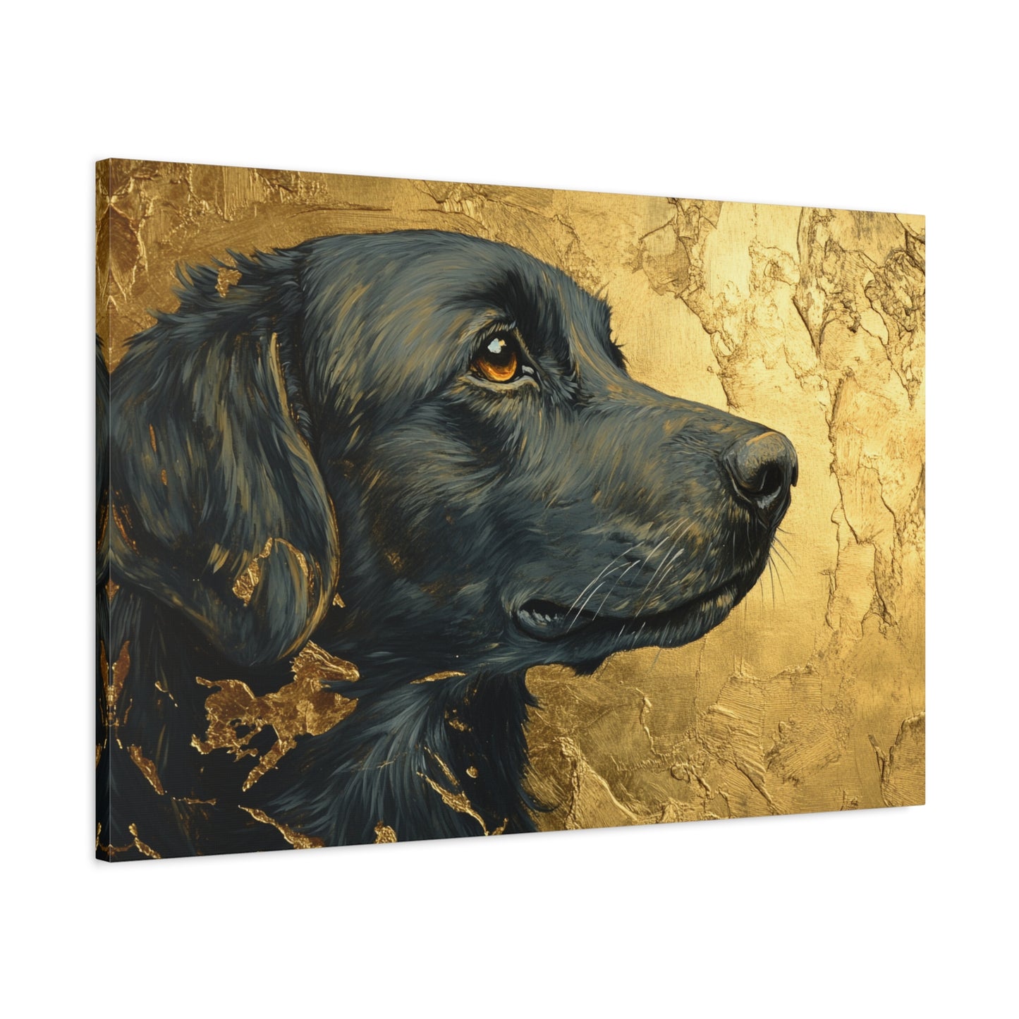 Gold Leaf Black Labrador - Canvas
