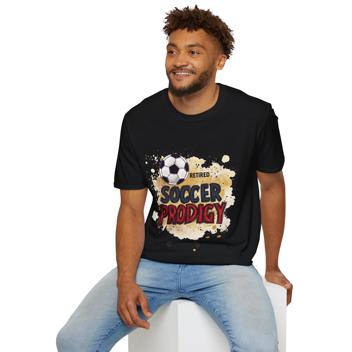 Retired Soccer Prodigy, Unisex Softstyle T-Shirt
