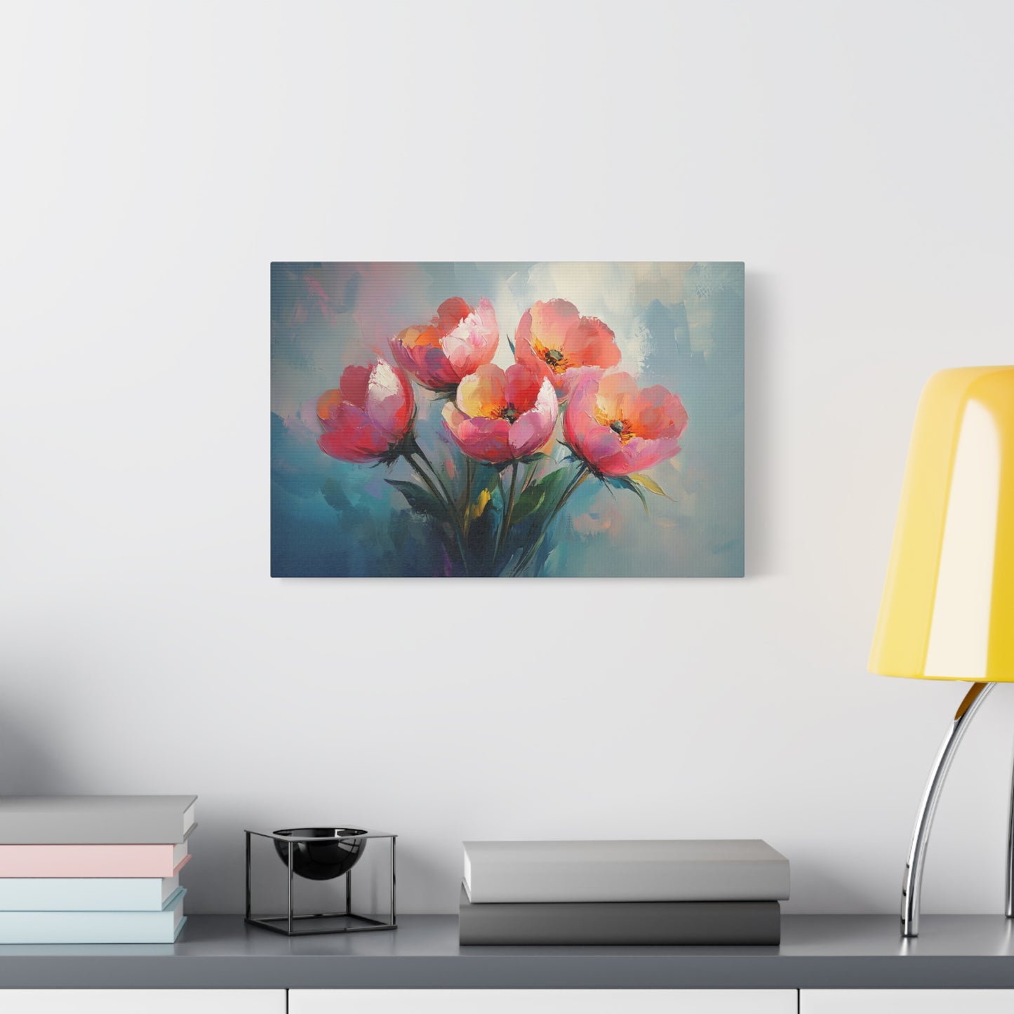 Pink Abstract Flowers - Canvas