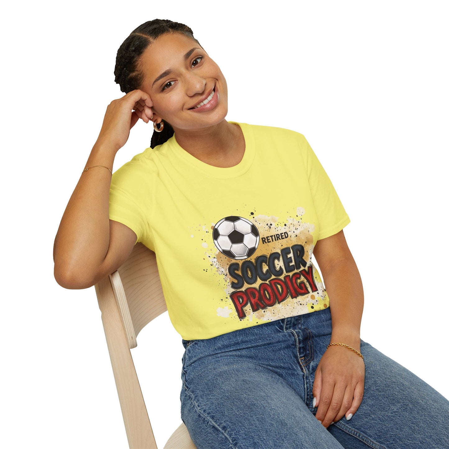 Retired Soccer Prodigy, Unisex Softstyle T-Shirt