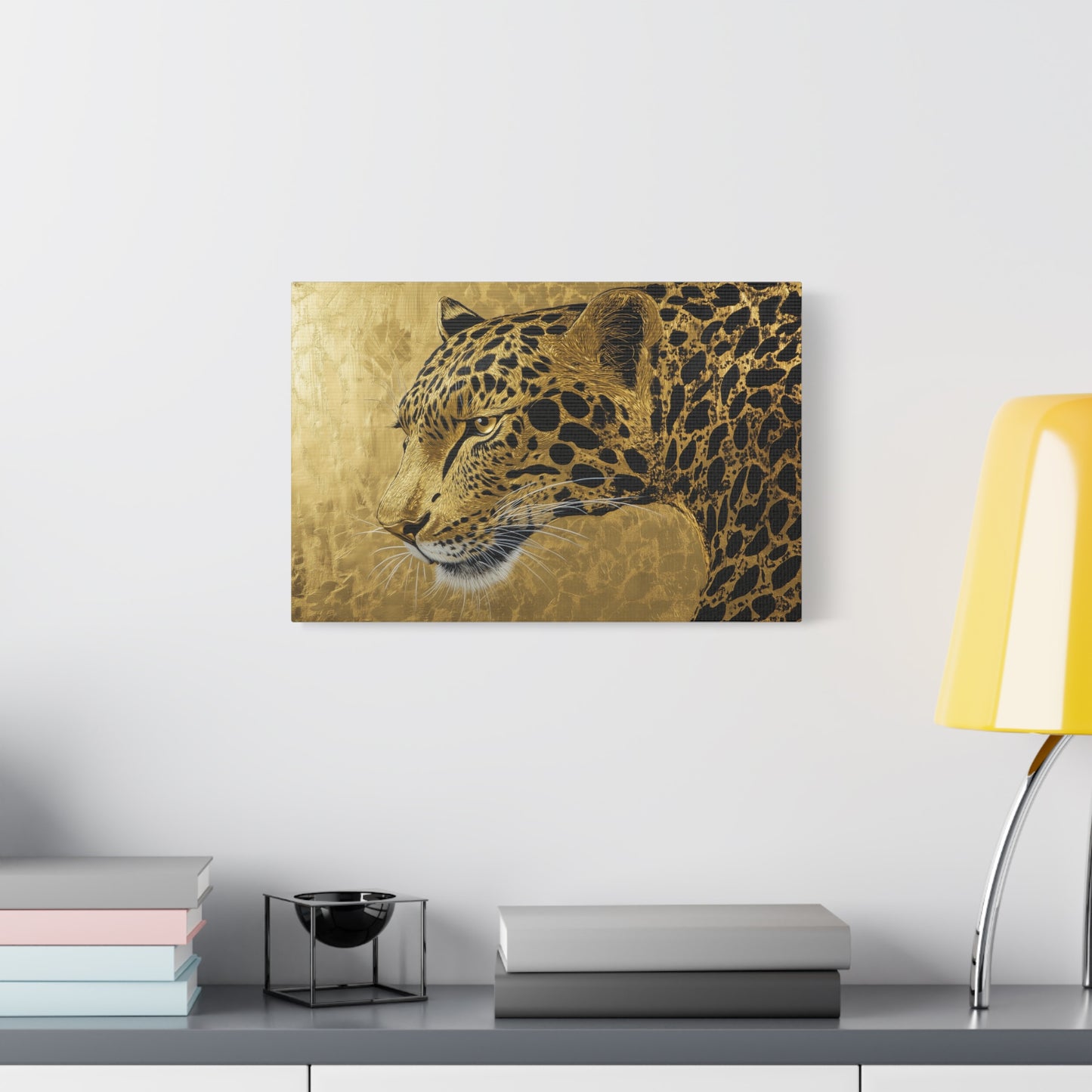 Gold Leaf Leopard Art - Canvas