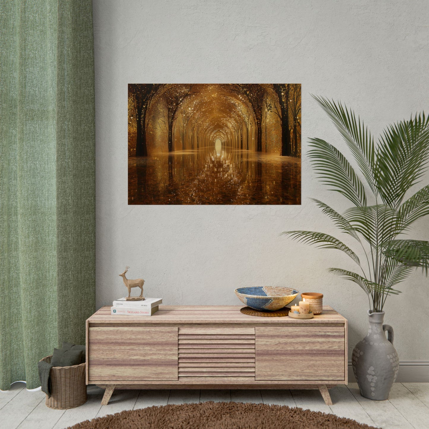Enchanting Golden Path Art - Premium Art Print