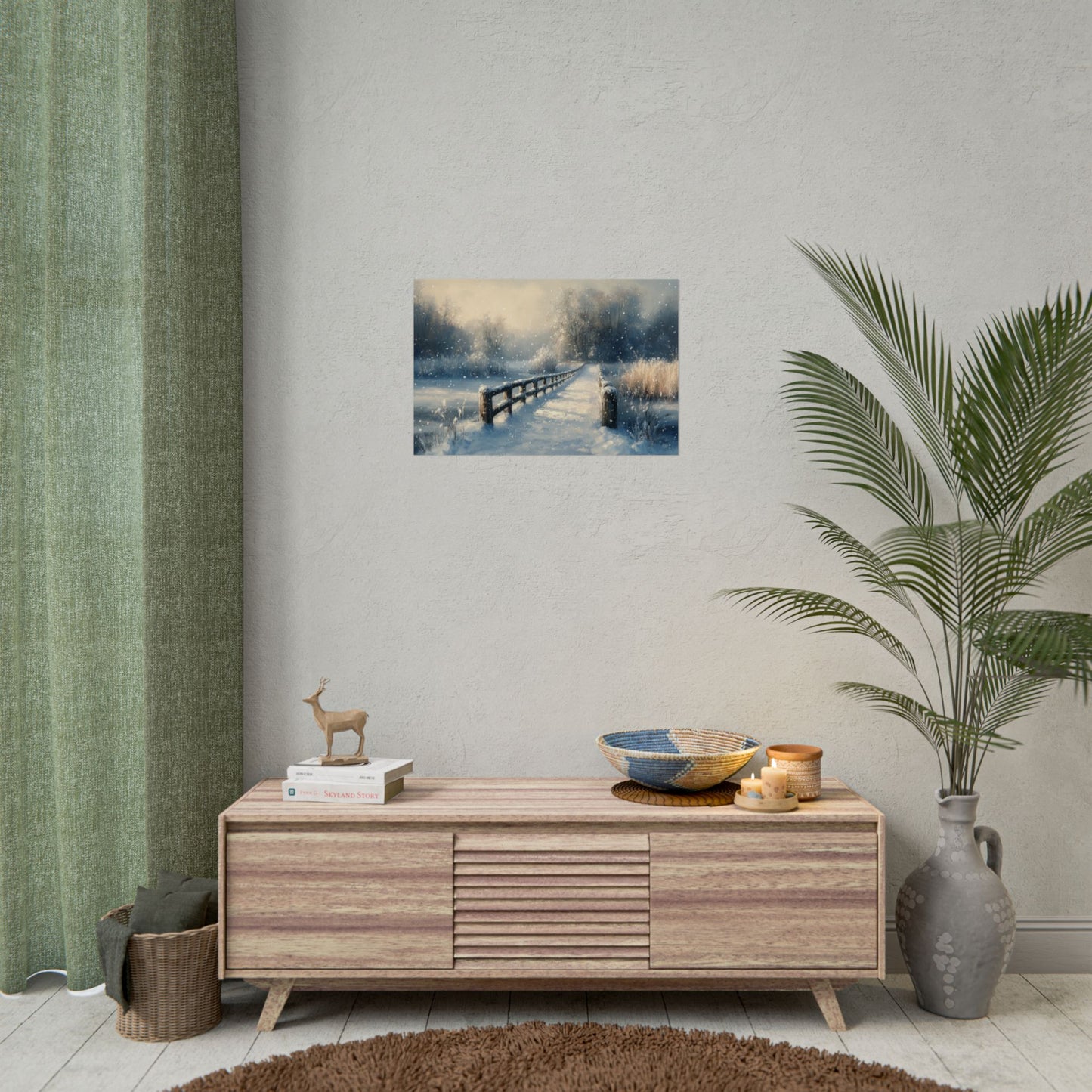 Winter Nostalgia Landscape - Premium Art Print