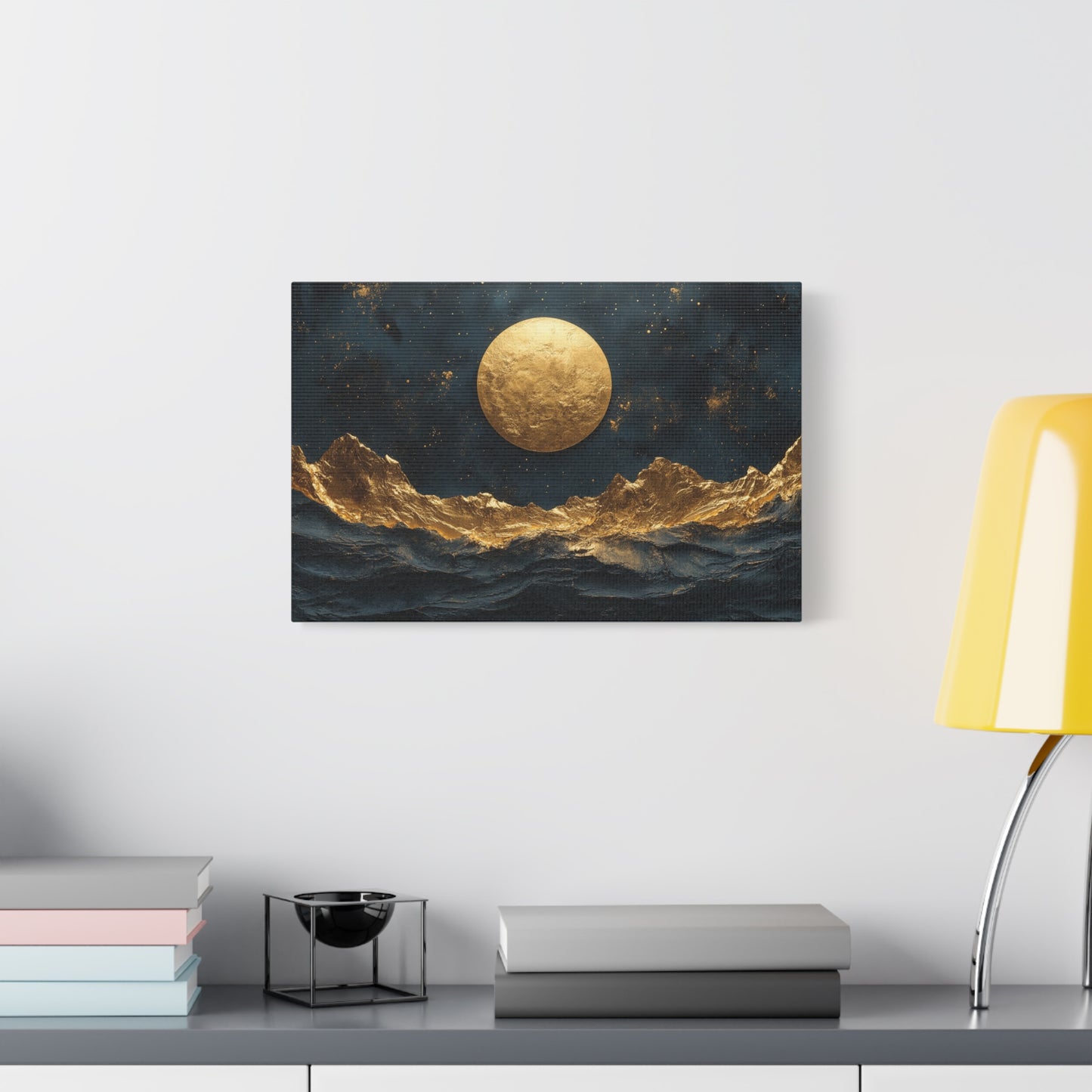 Gold Leaf Gold Moon Landscape - Canvas