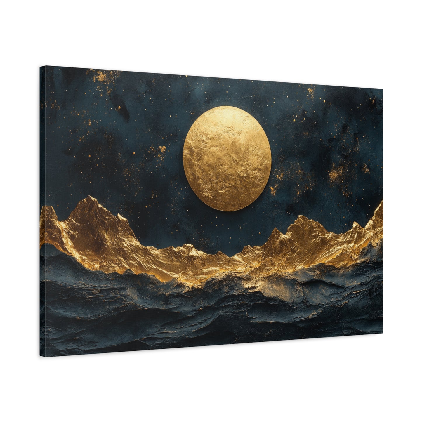 Gold Leaf Gold Moon Landscape - Canvas