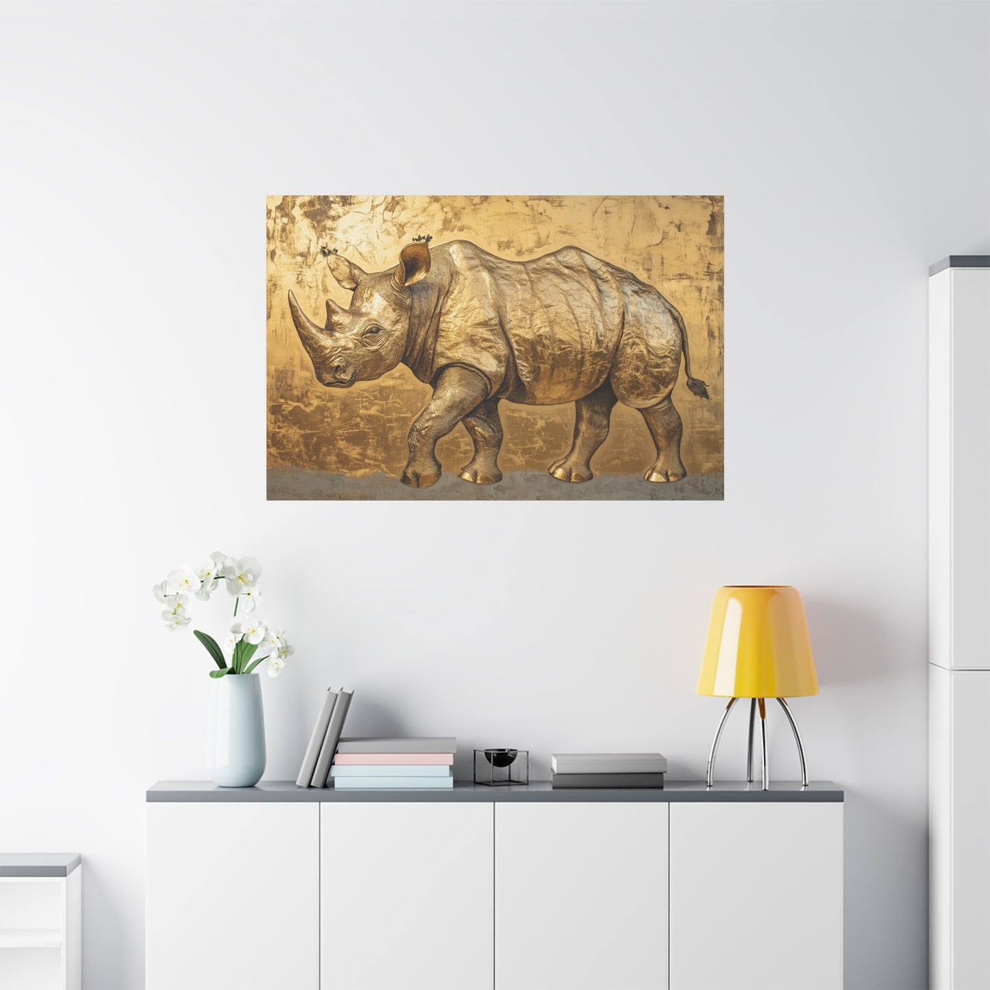 Gold Leaf Rhino - Canvas