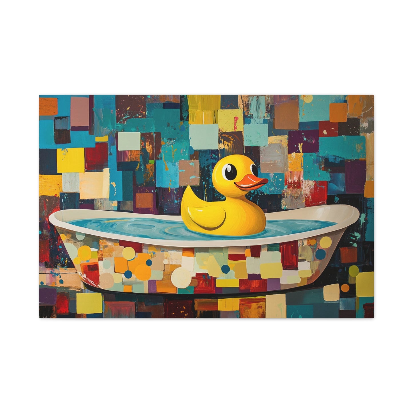 Yellow Rubber Ducky Bathtub Art - Canvas