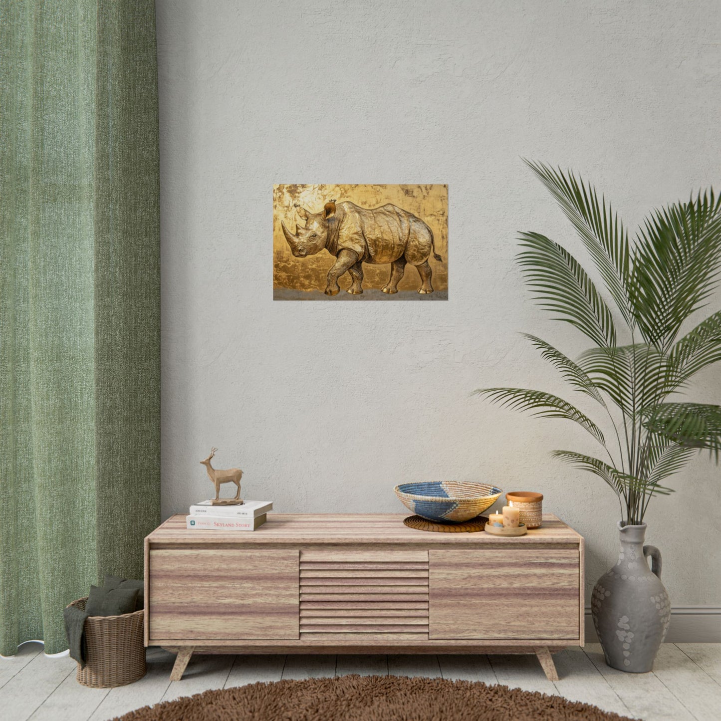 Gold Leaf Rhino - Premium Art Print