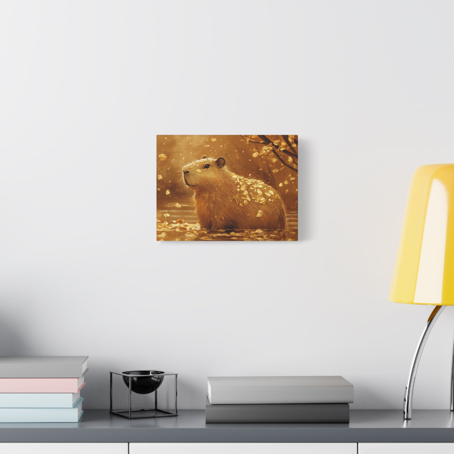 Gold Leaf Capybara Art - Canvas