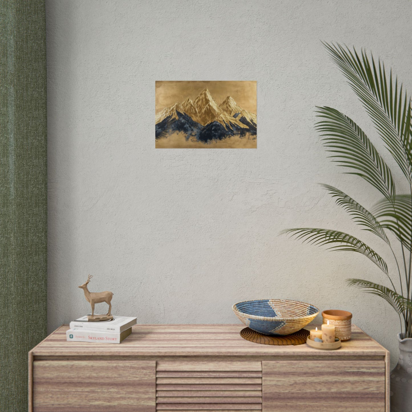 Gold Leaf Mountain Range Art - Premium Art Print