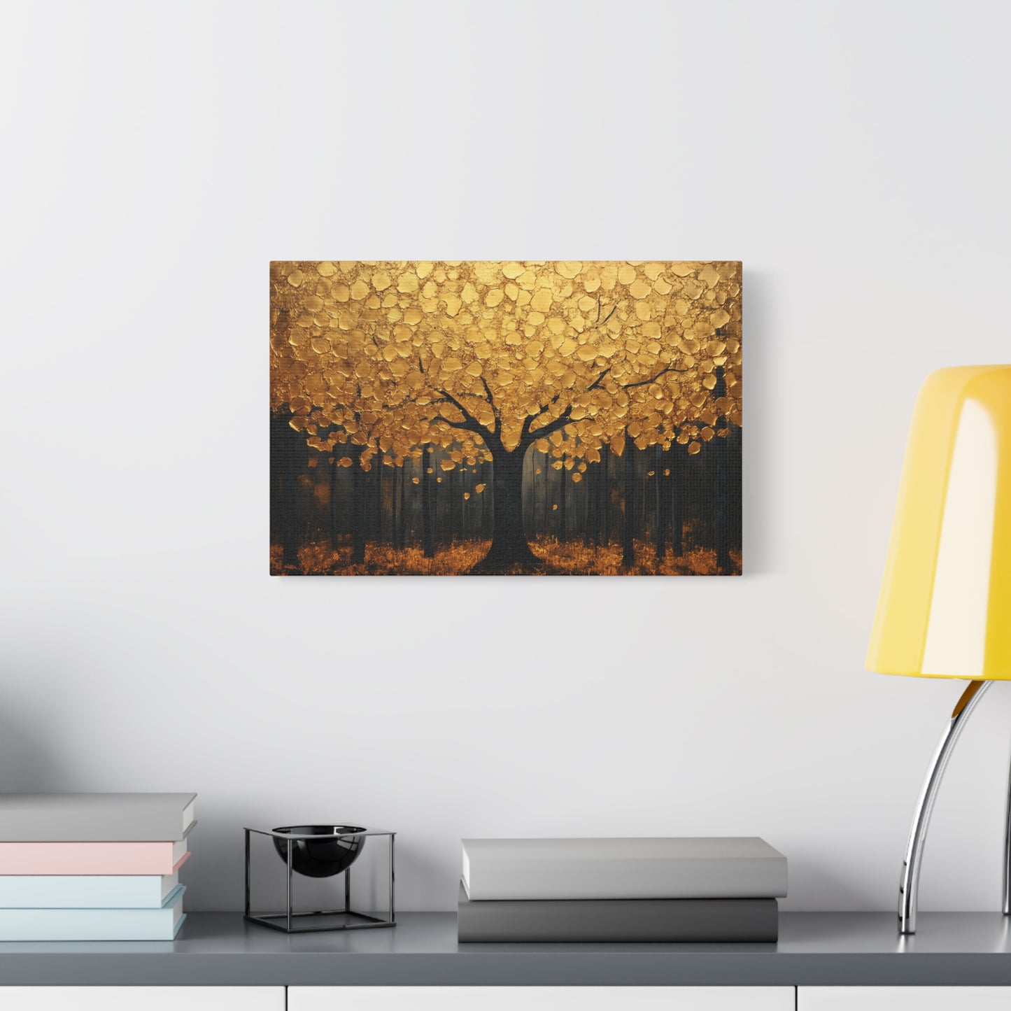 Gold Leaf Golden Forest Tree- Canvas