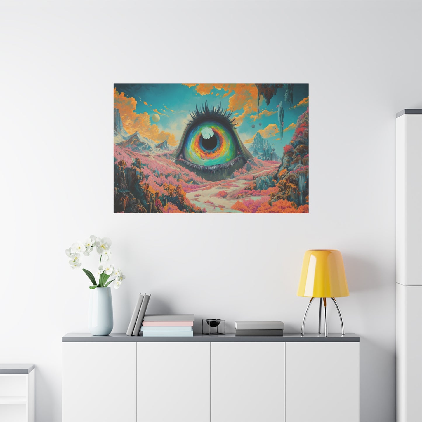 Psychedelic Eye Trippy Landscape Art - Canvas