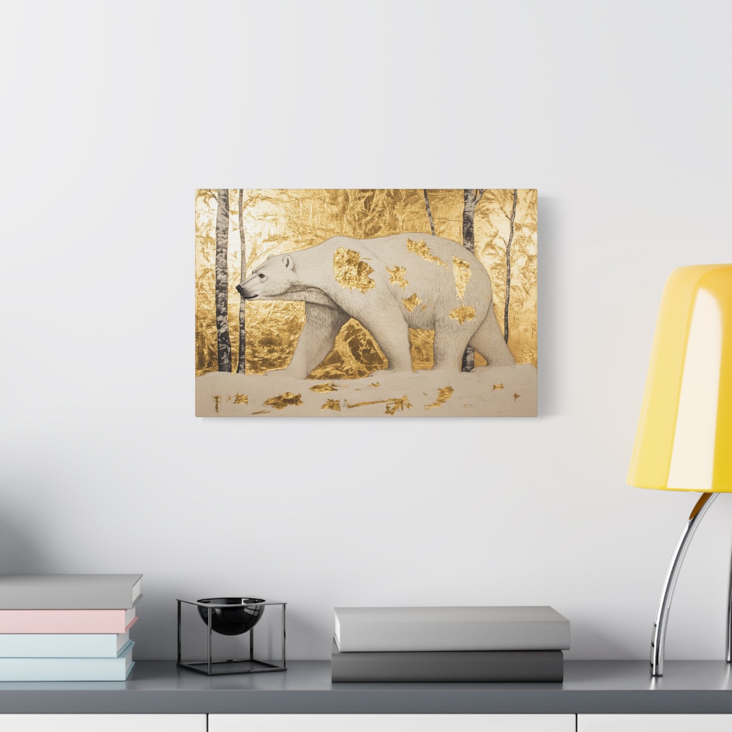 Gold Leaf Polar Bear - Canvas