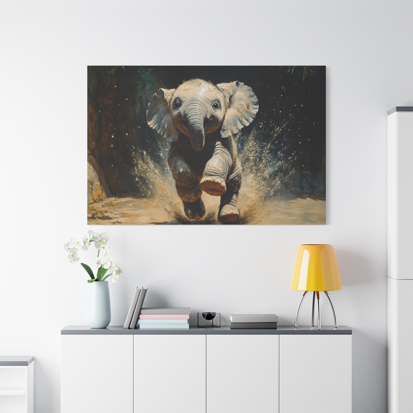 Playful Baby Elephant - Canvas