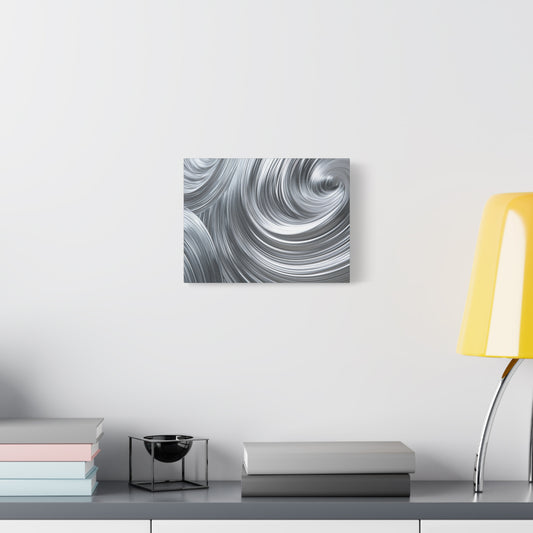 Silver Swirl Abstract Metallic Art - Canvas