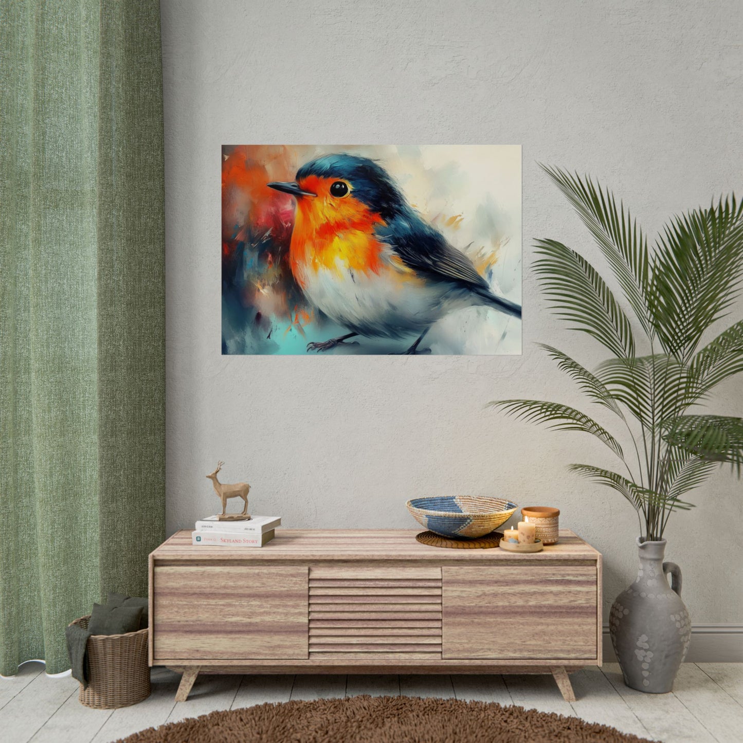 Red Breast Robin Art - Premium Art Print