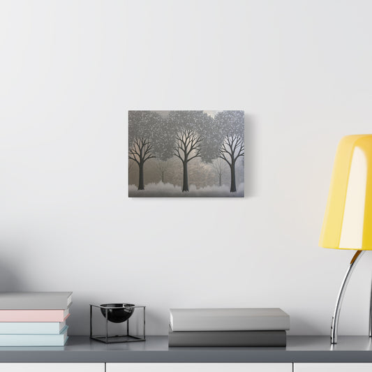 Silver Three Trees Art - Canvas