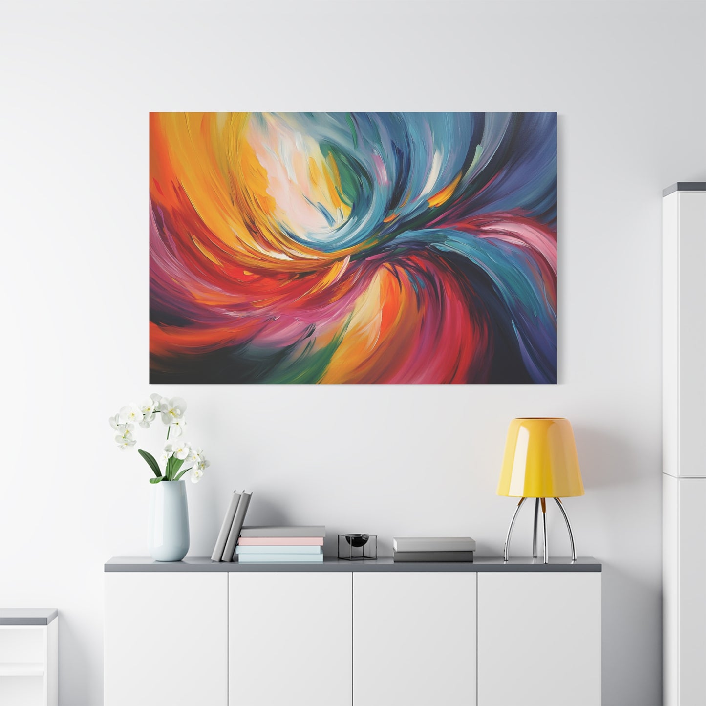 Abstract Colorful Paint Swirls - Canvas