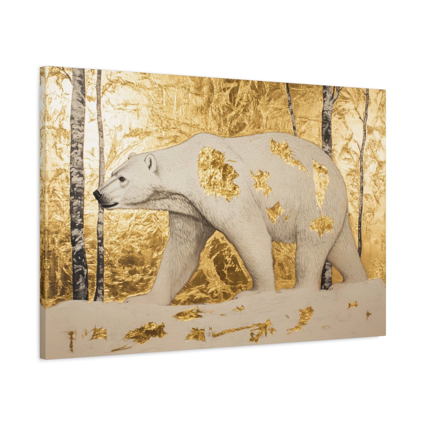 Gold Leaf Polar Bear - Canvas