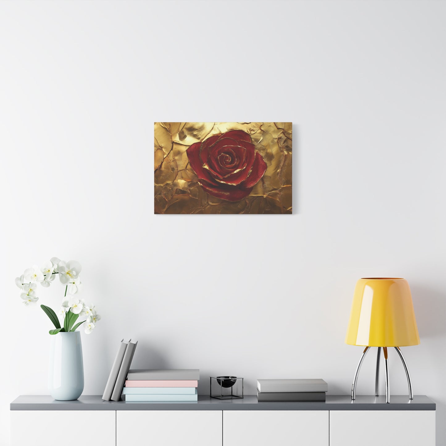Gold Leaf Elegant Rose - Canvas