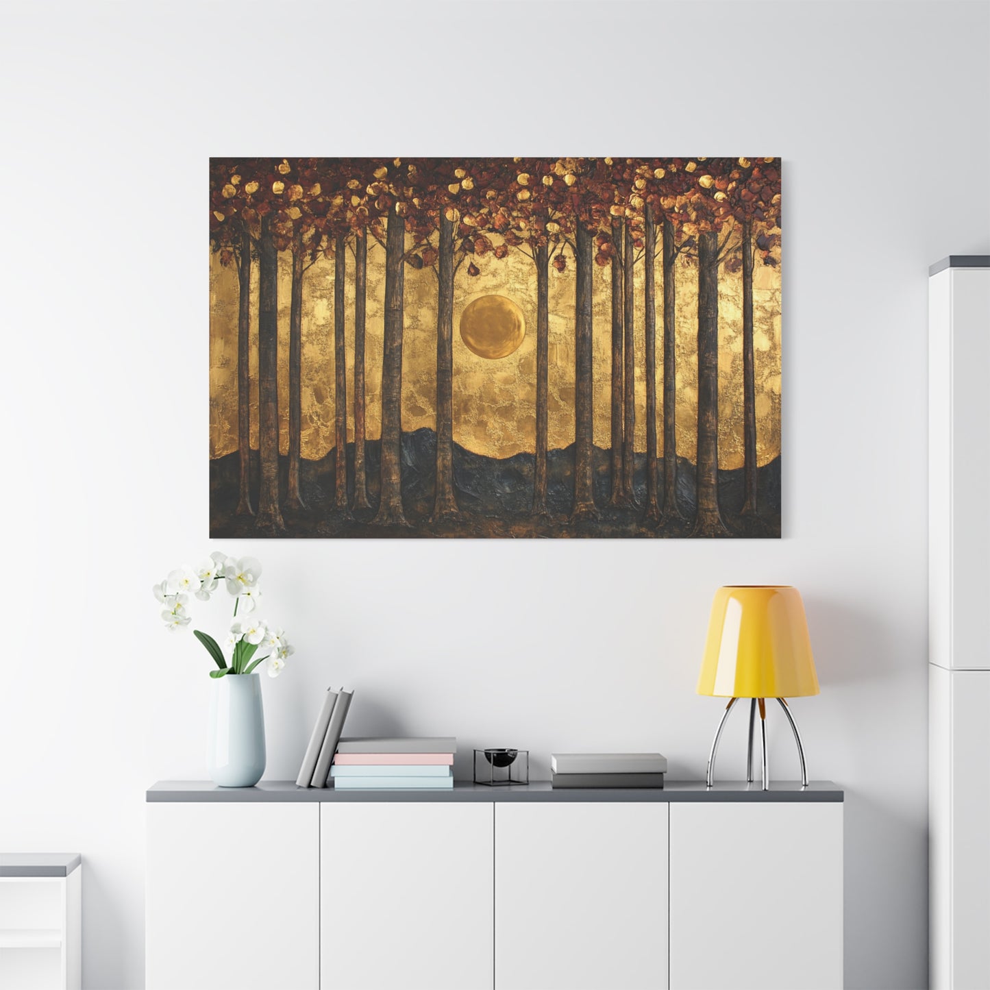 Gold Leaf Forest Sun - Canvas