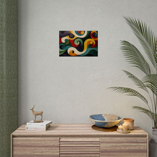 Artistic Swirls Abstract - Premium Art Print