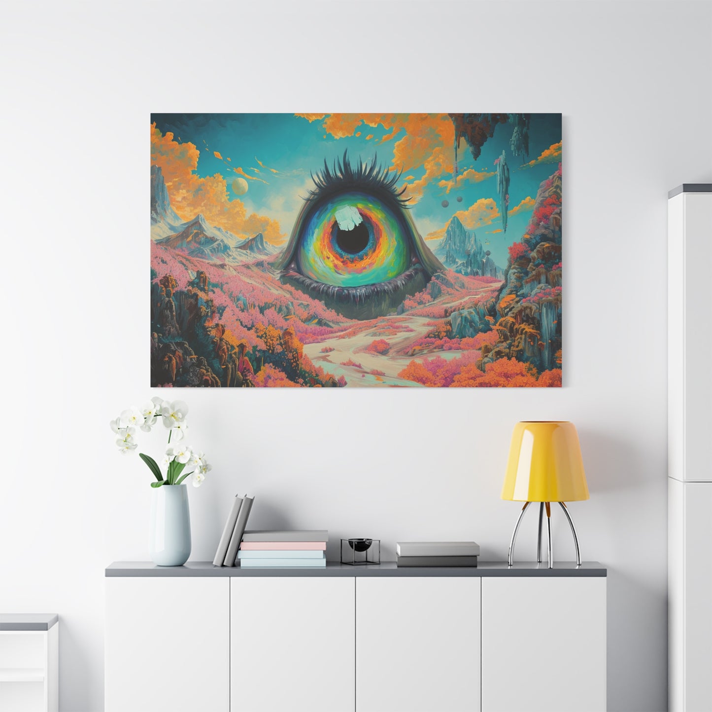 Psychedelic Eye Trippy Landscape Art - Canvas