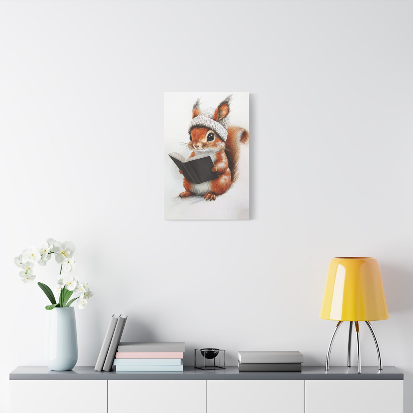 Intelligent Squirrel Reading A Book - Canvas