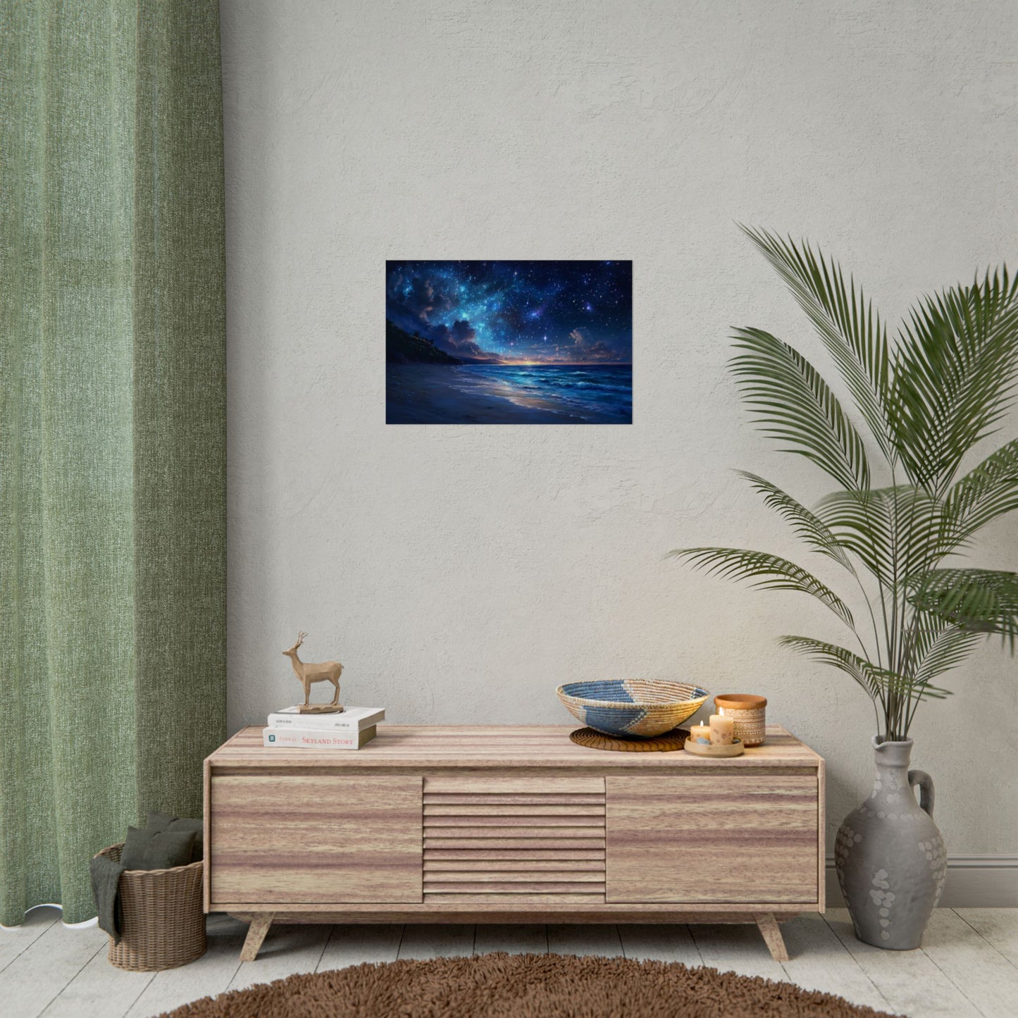 Ethereal Nighttime Oceanic Sky - Premium Art Print