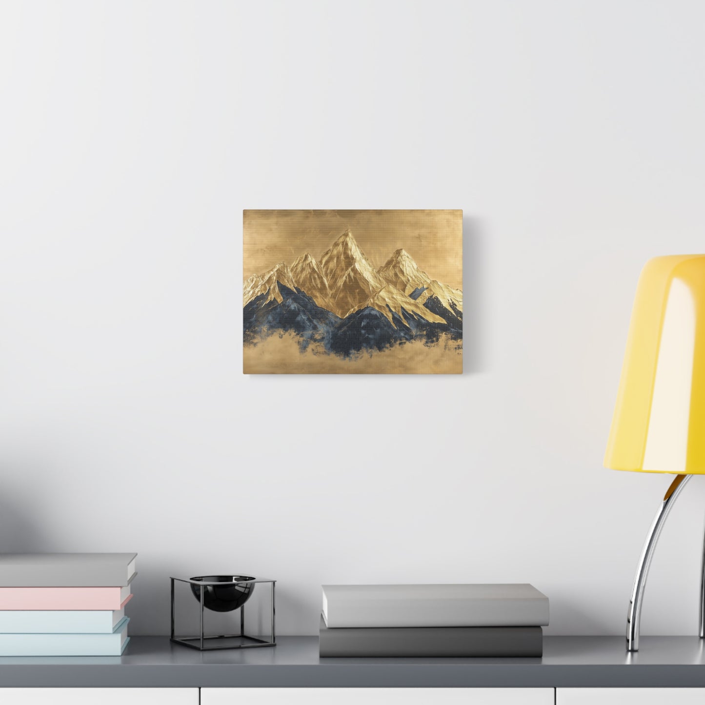 Gold Leaf Mountain Range Art - Canvas