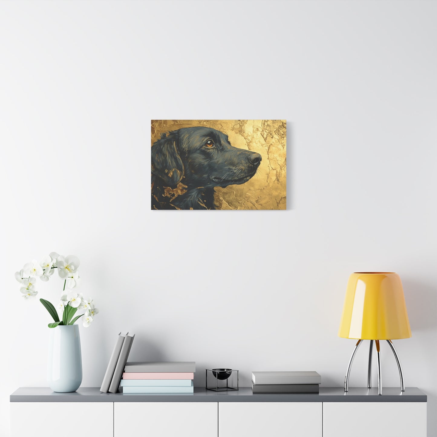 Gold Leaf Black Labrador - Canvas