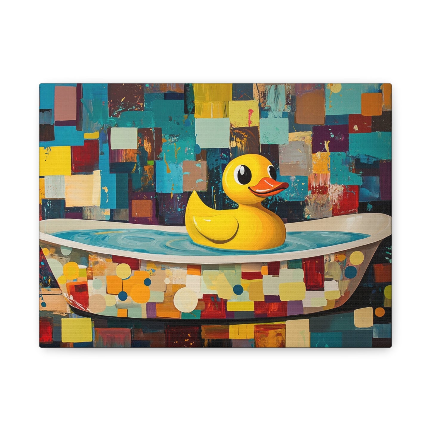Yellow Rubber Ducky Bathtub Art - Canvas