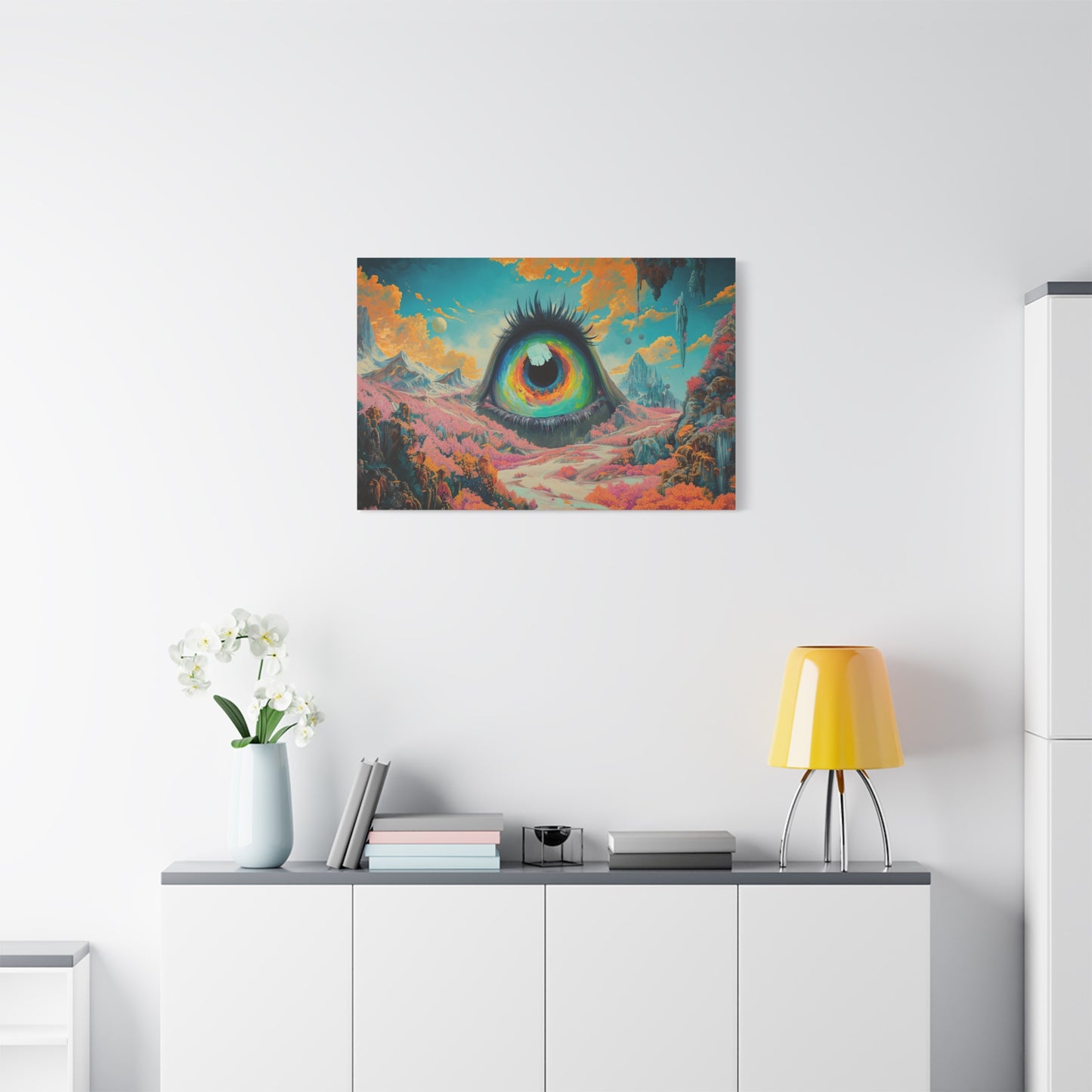 Psychedelic Eye Trippy Landscape Art - Canvas