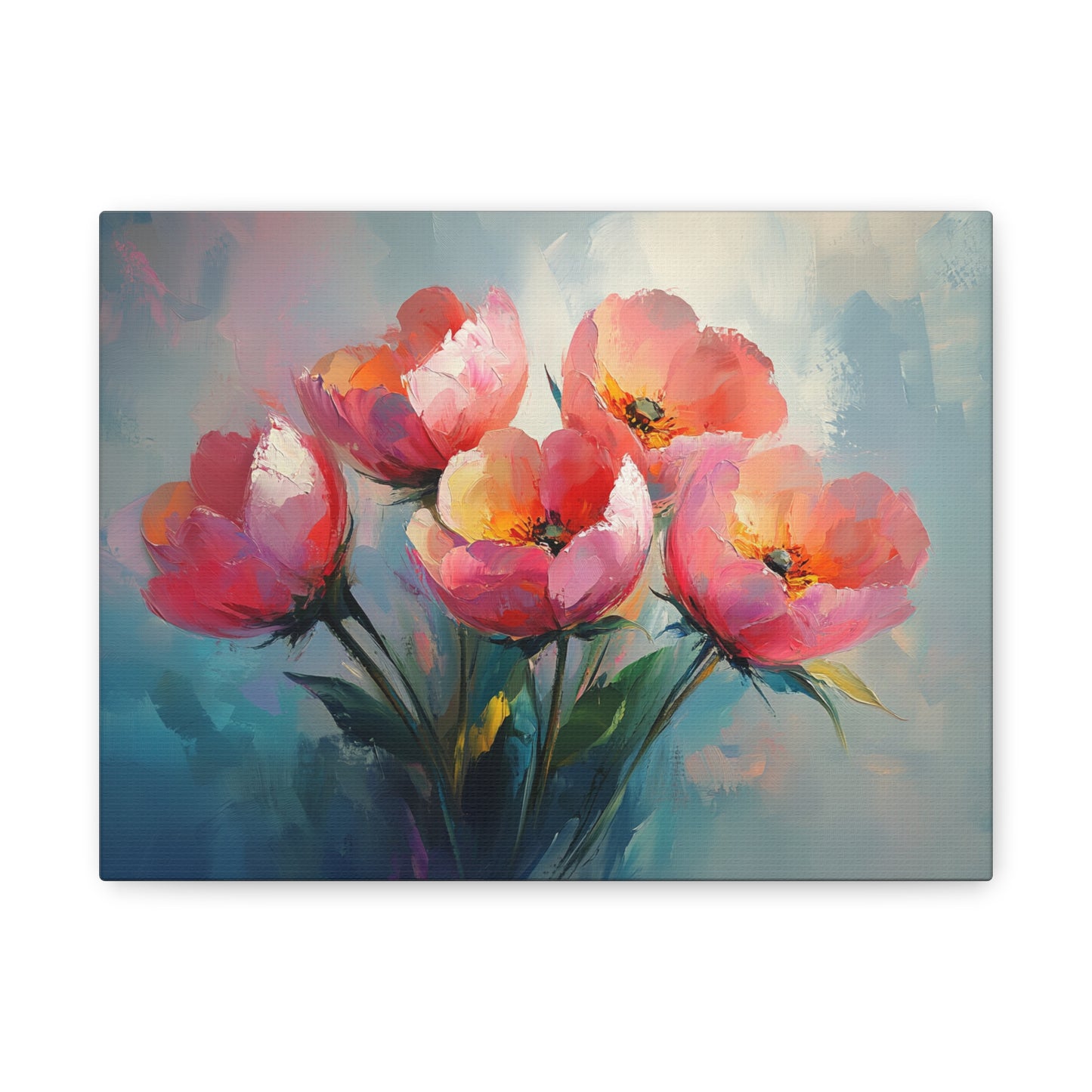 Pink Abstract Flowers - Canvas