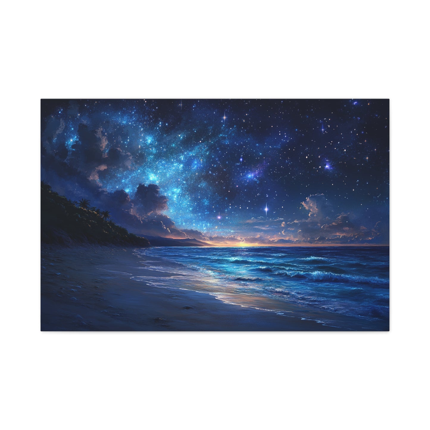 Ethereal Nighttime Oceanic Sky - Canvas