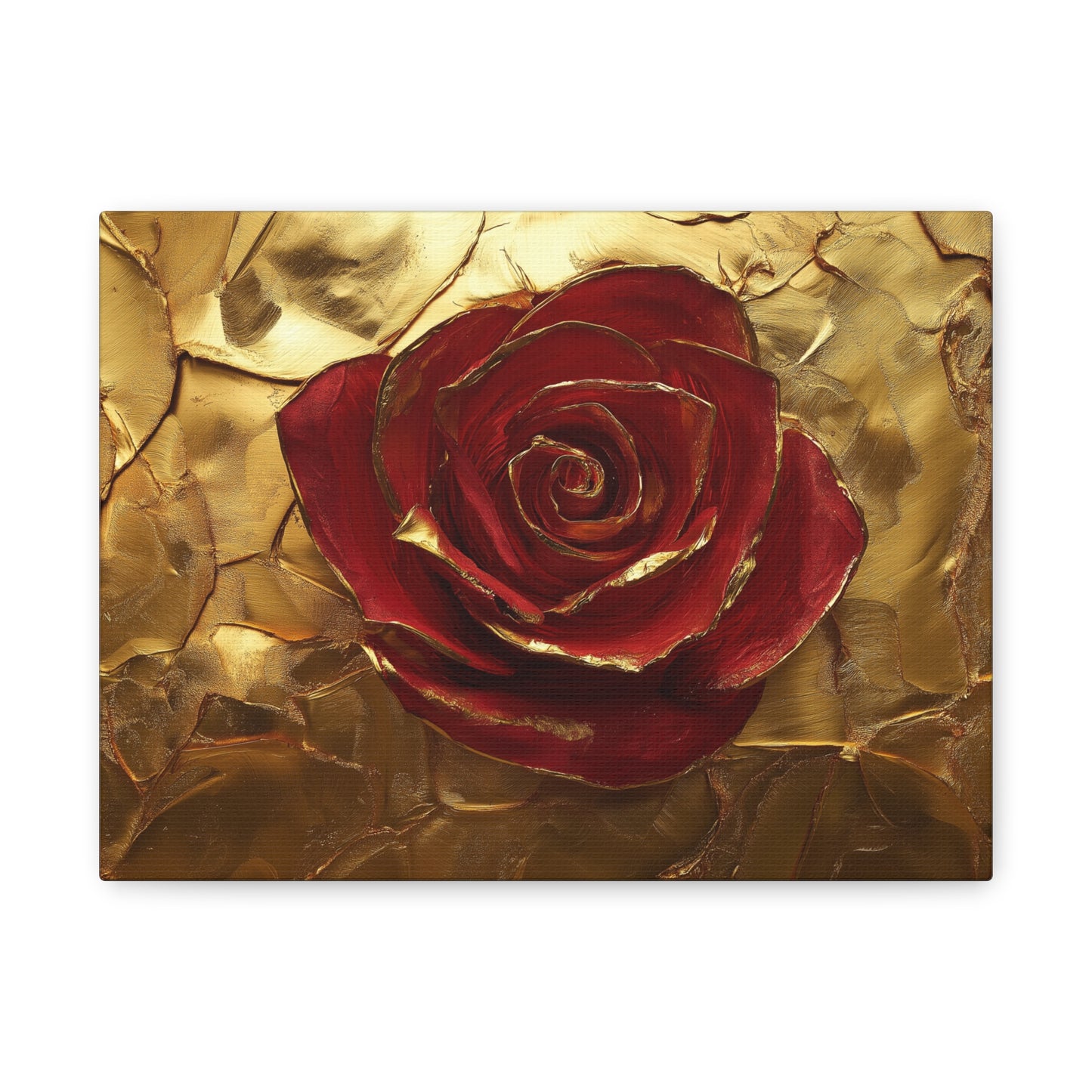Gold Leaf Elegant Rose - Canvas