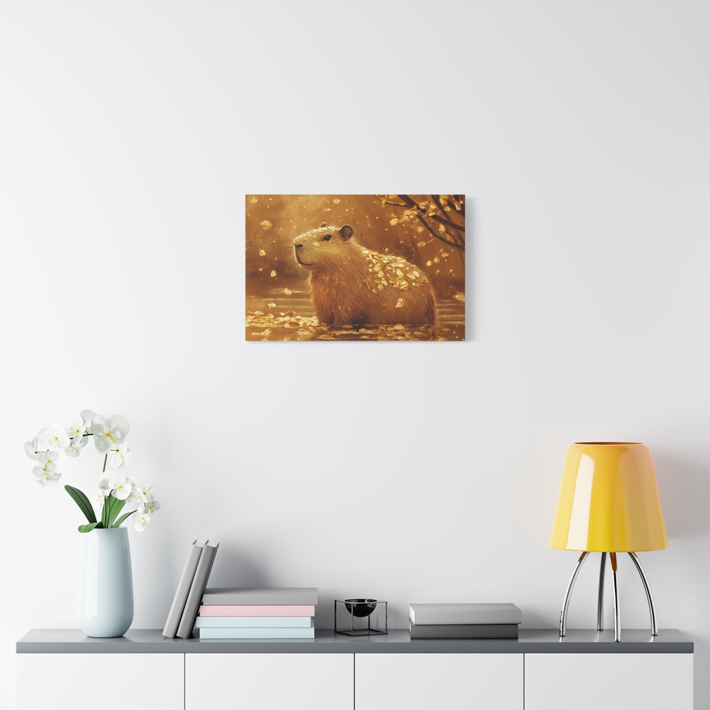 Gold Leaf Capybara Art - Canvas